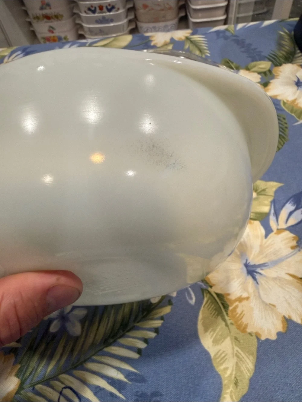 Pyrex White Milk Glass Baking Dish Lid 022         1 Liter